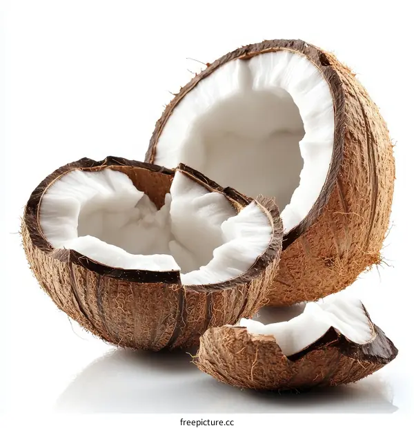 Close Up of Fresh Coconut Pieces