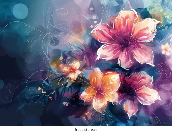 Hand-painted flower illustrations