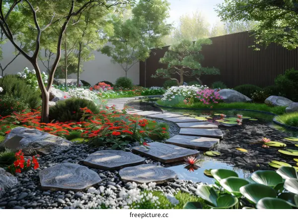 Garden Landscape Design: Exquisite Concept Illustration