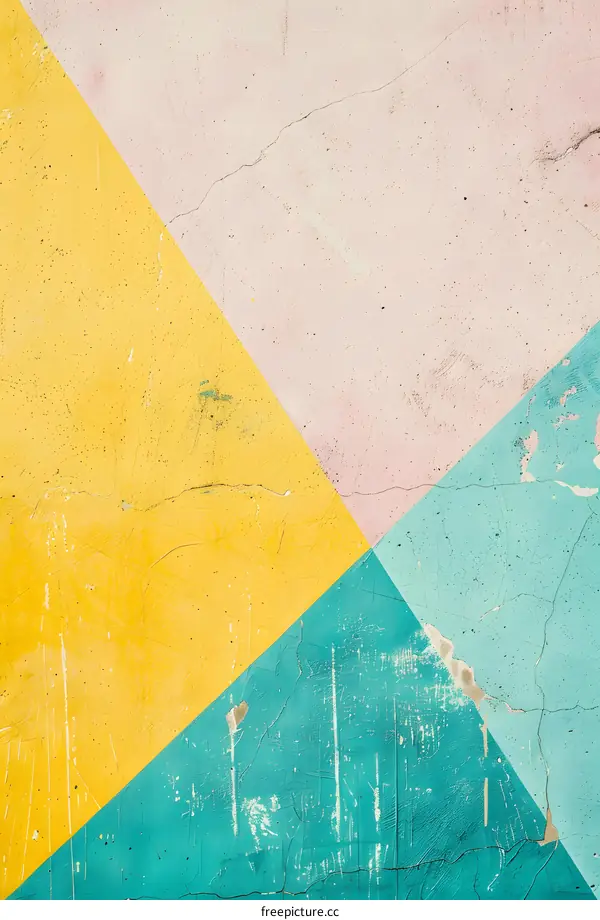 Abstract Yellow Blue and Pink Wall Texture Background