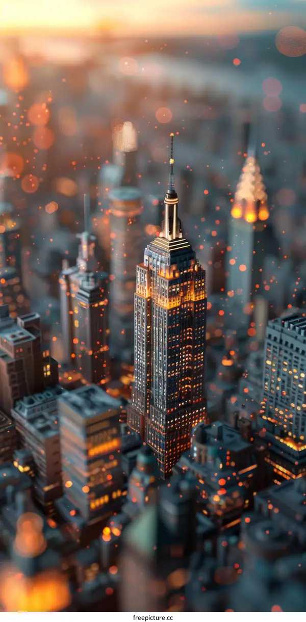 New York City Skyline At Sunset