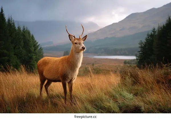 Majestic Red Deer in Scottish Highlands