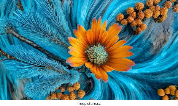 Vibrant Floral Arrangement with Abstract Background