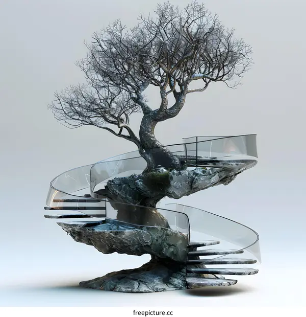 Surreal Tree with Staircase