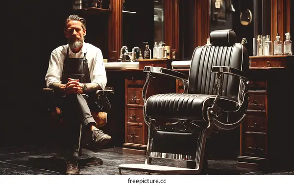 Vintage Barber Shop with a Skilled Barber
