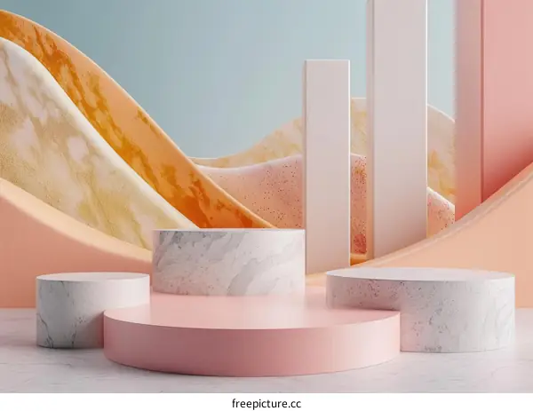 Abstract Geometric Minimalist Display Platform