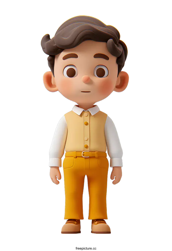 [Transparent Background PNG]3d cartoon character of a boy