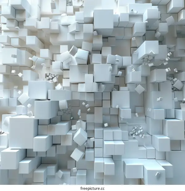 Abstract White 3D Cube Background