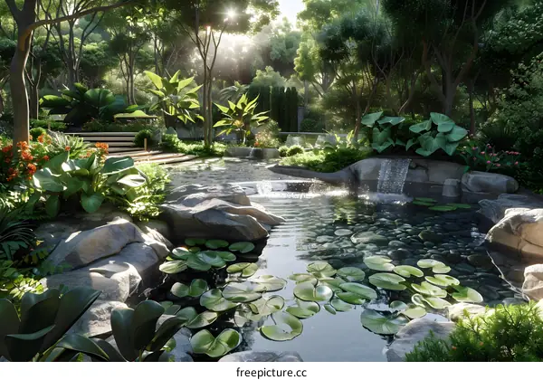 Natural landscape garden design renderings