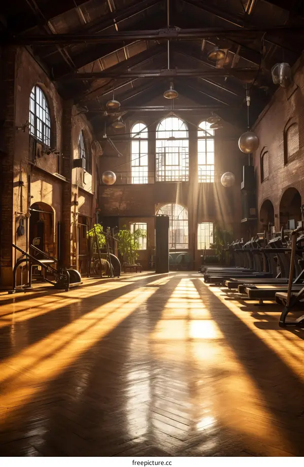 Industrial-chic Fitness Facility with Vintage Vibes