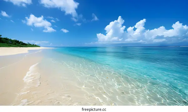 The beach is clean and the water is clear