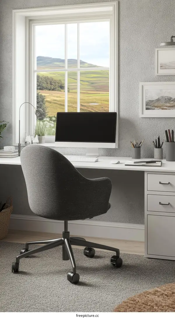 Modern Home Office with Scenic View