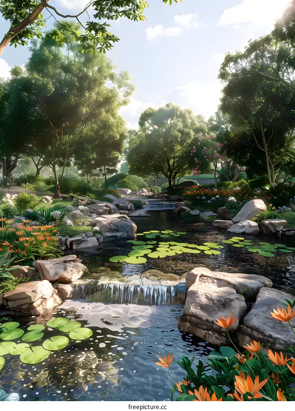 Chinese garden landscape design renderings