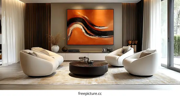 Modern Living Room Interior Design with Stylish Furniture