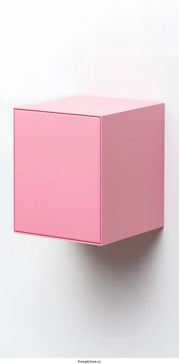 Minimalist Pink Wall Mounted Drawer