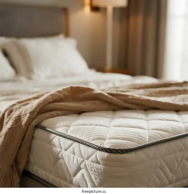 Comfortable Mattress with Soft Bedding in Modern Bedroom