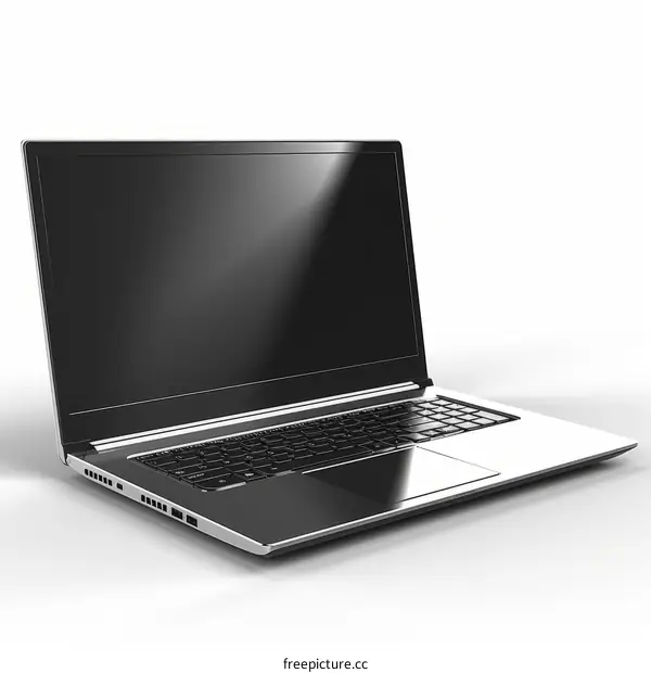 Blank Laptop Screen Isolated on White Background