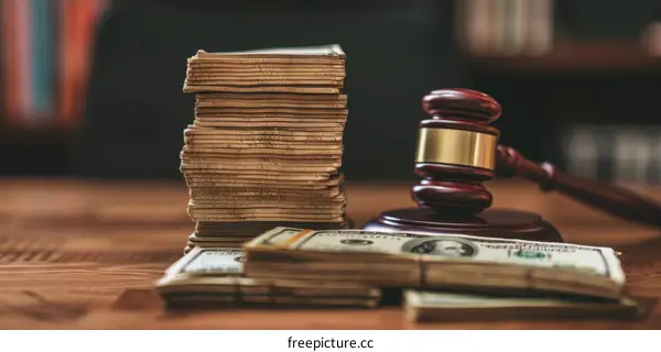 Gavel and Stacks of Hundred Dollar Bills