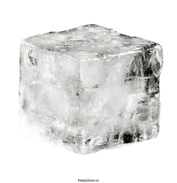 [Transparent Background PNG]Clear Ice Cube Close-up