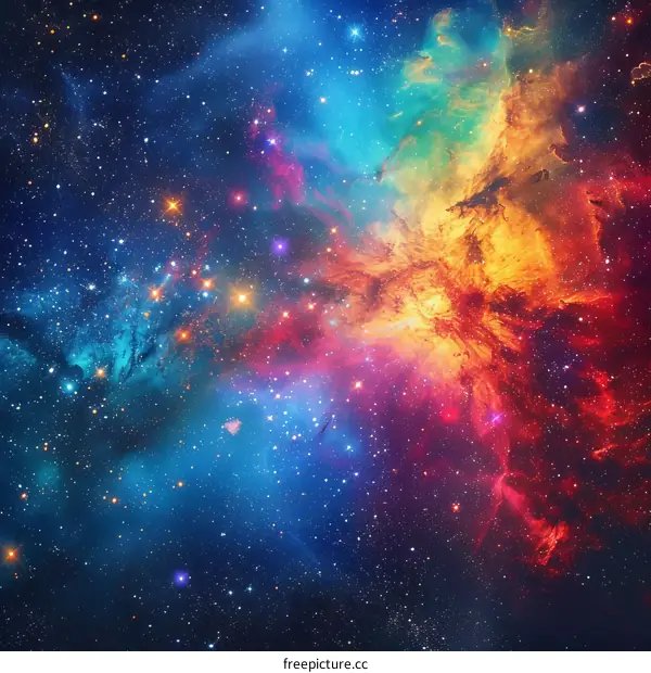 Vibrant Space Nebula with Glowing Stars