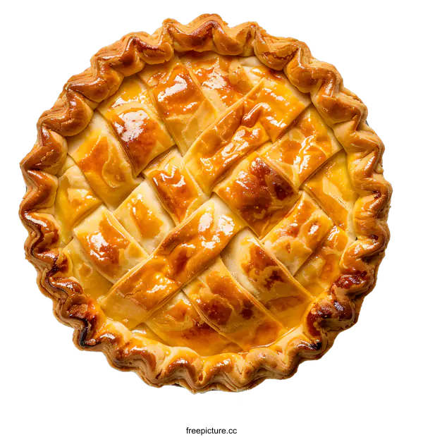 [Transparent Background PNG]Freshly Baked Pie with Lattice Crust