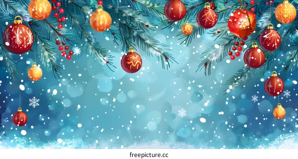 Christmas Tree Branches Decorated for Christmas