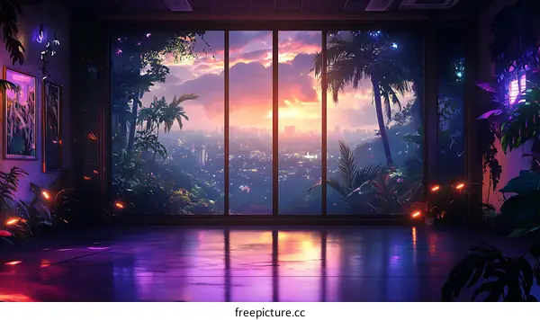 Tropical Sunset City View Interior Design