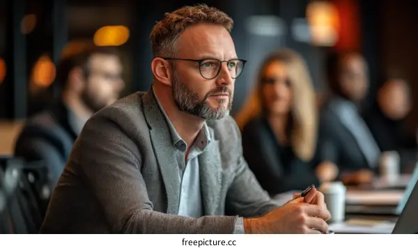 Business Meeting Attendees Focused on Presentation
