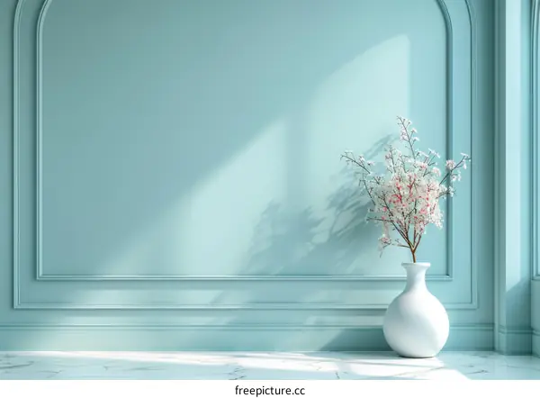 Elegant Mint Green Room Interior Design Illustration