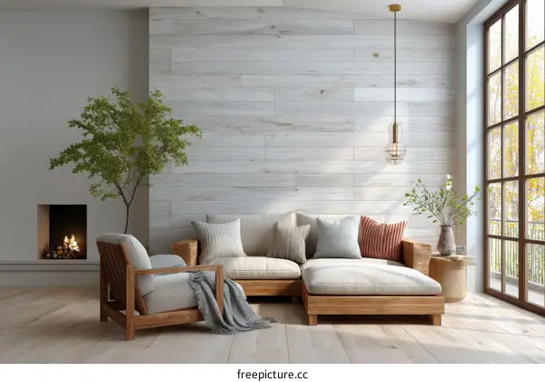Modern Wooden Living Room Interior Design