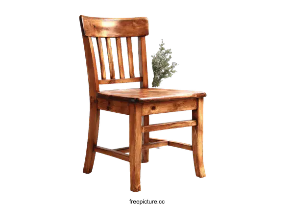 [Transparent Background PNG]Wooden Chair Isolated on White Background
