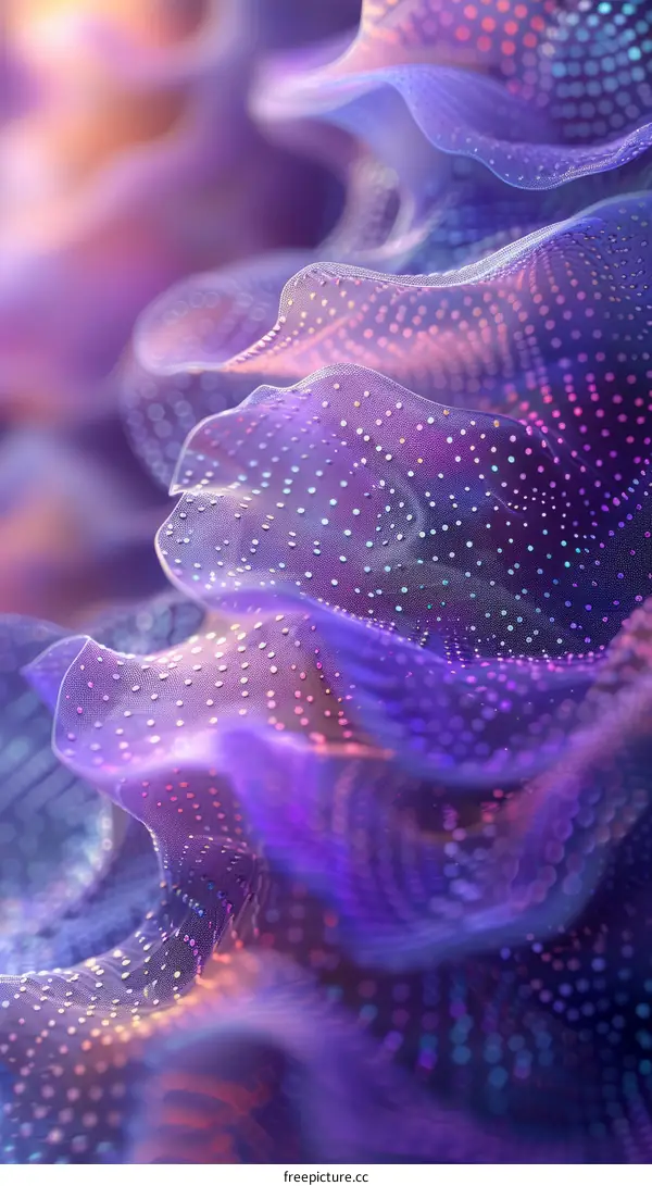 Purple pink blue green violet abstract flowing wave