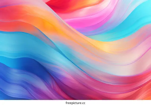 Colorful abstract painting with vibrant waves of color
