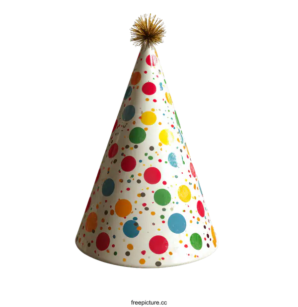 [Transparent Background PNG]Colorful Party Hat with Polka Dots
