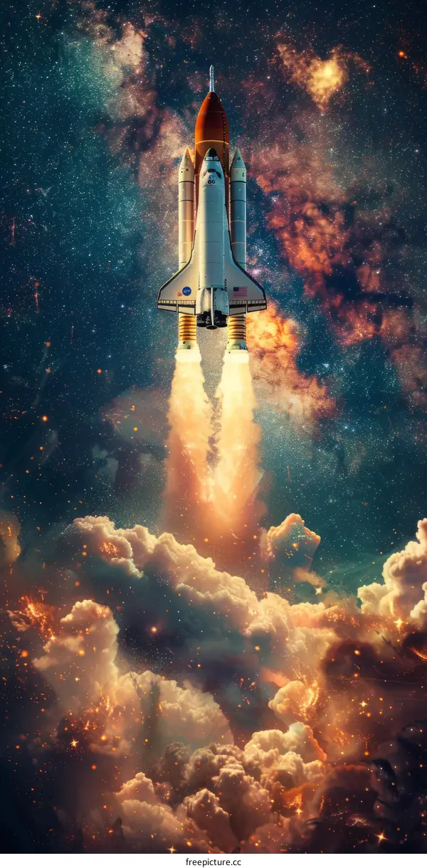 Space Shuttle Atlantis Launches Into Space