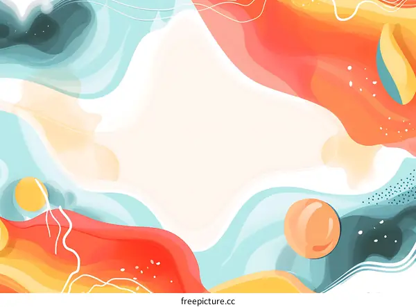 Abstract  Background with Colorful Swirls and Shapes
