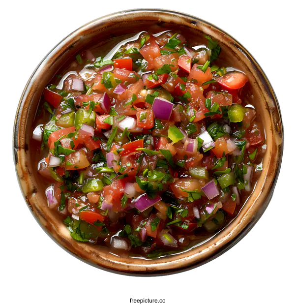 [Transparent Background PNG]Fresh tomato salsa in a bowl