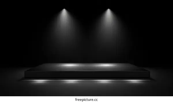 Empty Black Stage Product Showcase Platform