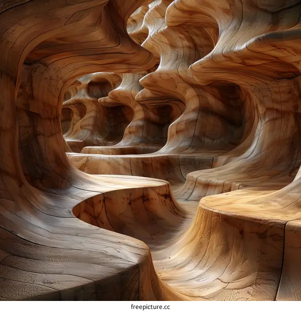 A Wooden Sculpture That Looks Like a Cave
