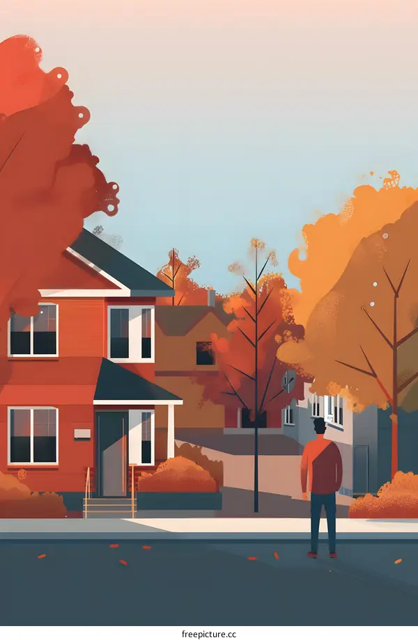 Autumn Day in a Suburb