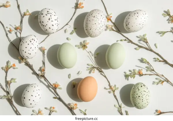 Easter Eggs with Spring Branches