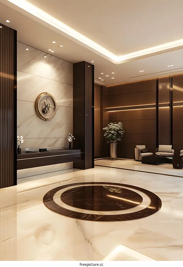 Modern Interior Design Luxury Lobby with Marble Floor