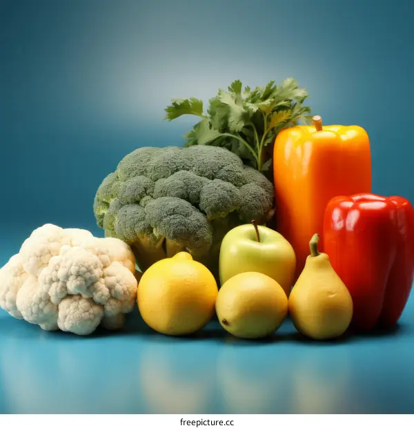 A variety of fresh vegetables and fruits