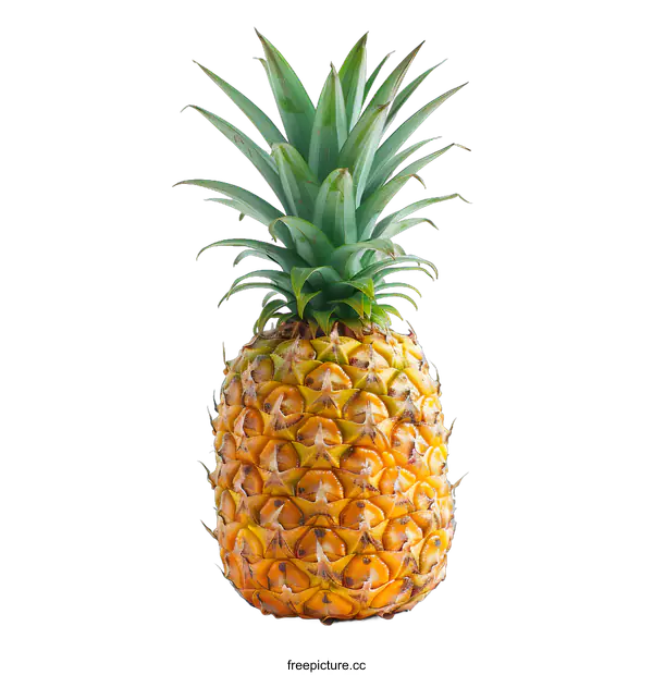 [Transparent Background PNG]Single pineapple on white background