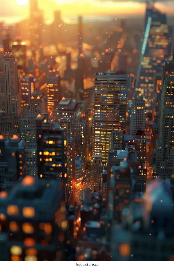 Night City Skyline Digital Illustration