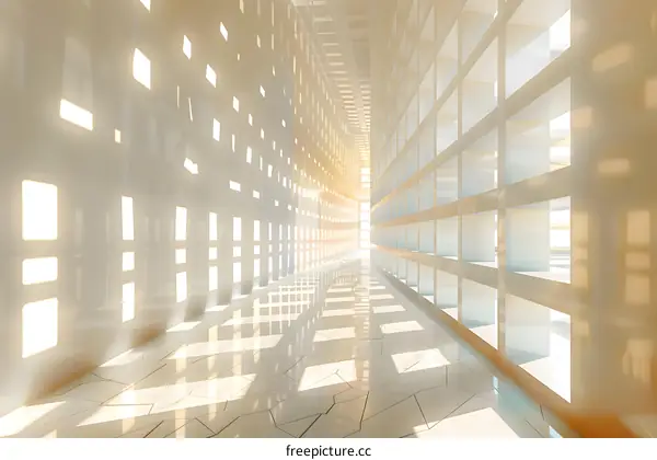 Modern Empty Hallway with Sunlight