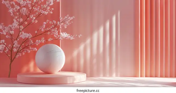 Elegant Pink Aesthetic Display with Cherry Blossoms