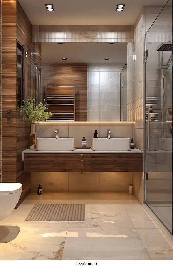 Modern Bathroom Interior Design Rendering