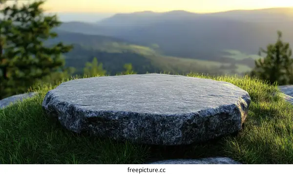 Natural Stone Platform Overlooking the Valley
