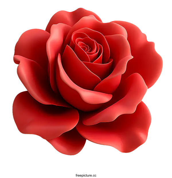 [Transparent Background PNG]Beautiful Red Rose Illustration